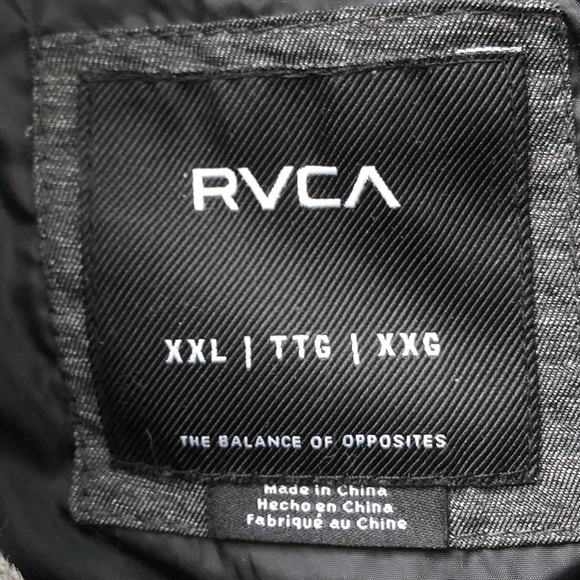 RVCA Men’s Black and Grey Vest Jacket Long Sleeve W/ Hood Size XXL - Picture 3 of 8